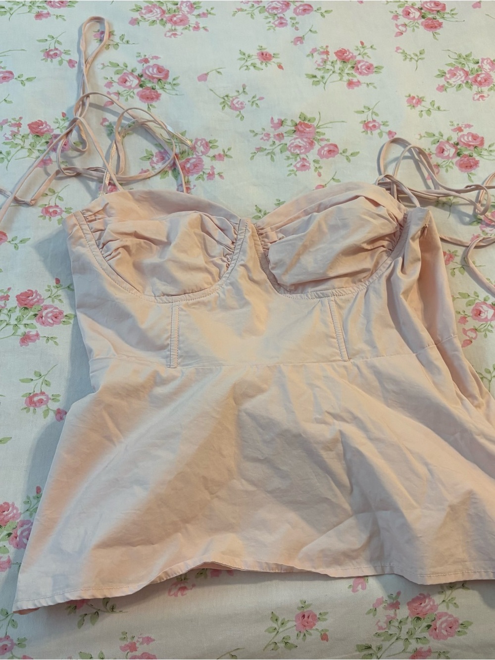 Fashion Nova Light Blush Pink Bustier Cami with Adjustable Straps